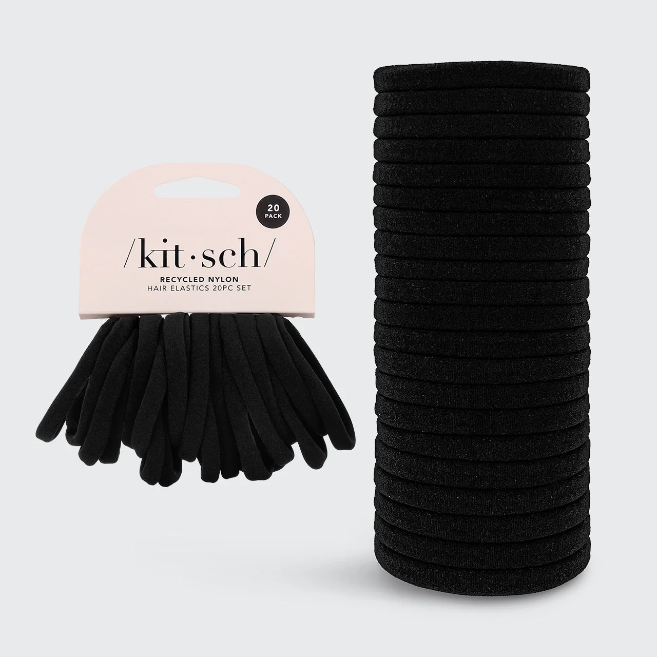 Elastic Hair Ties 20 Pack - Black - Image 5