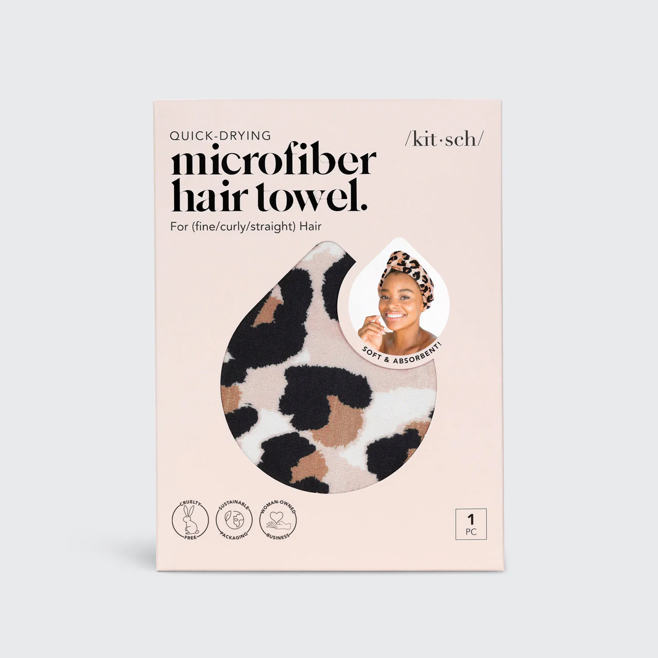 Microfiber Hair Towel in Leopard - Image 3