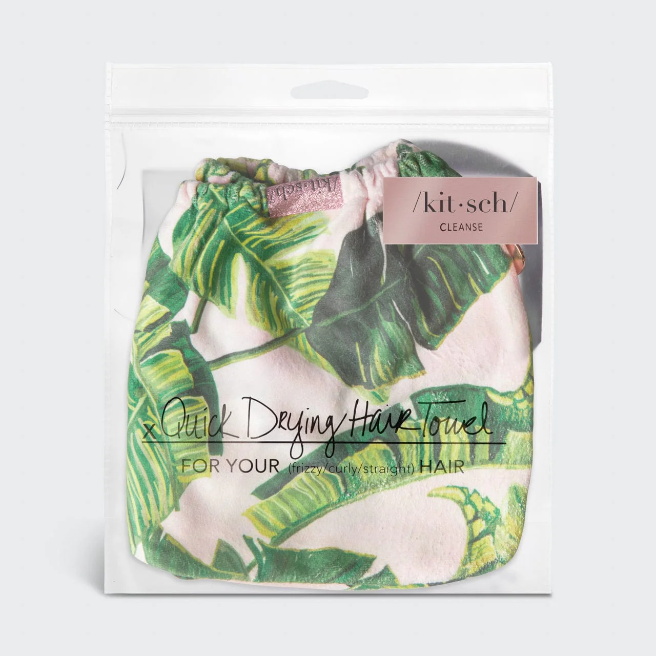 Microfiber Hair Towel in Palm Print - Image 3