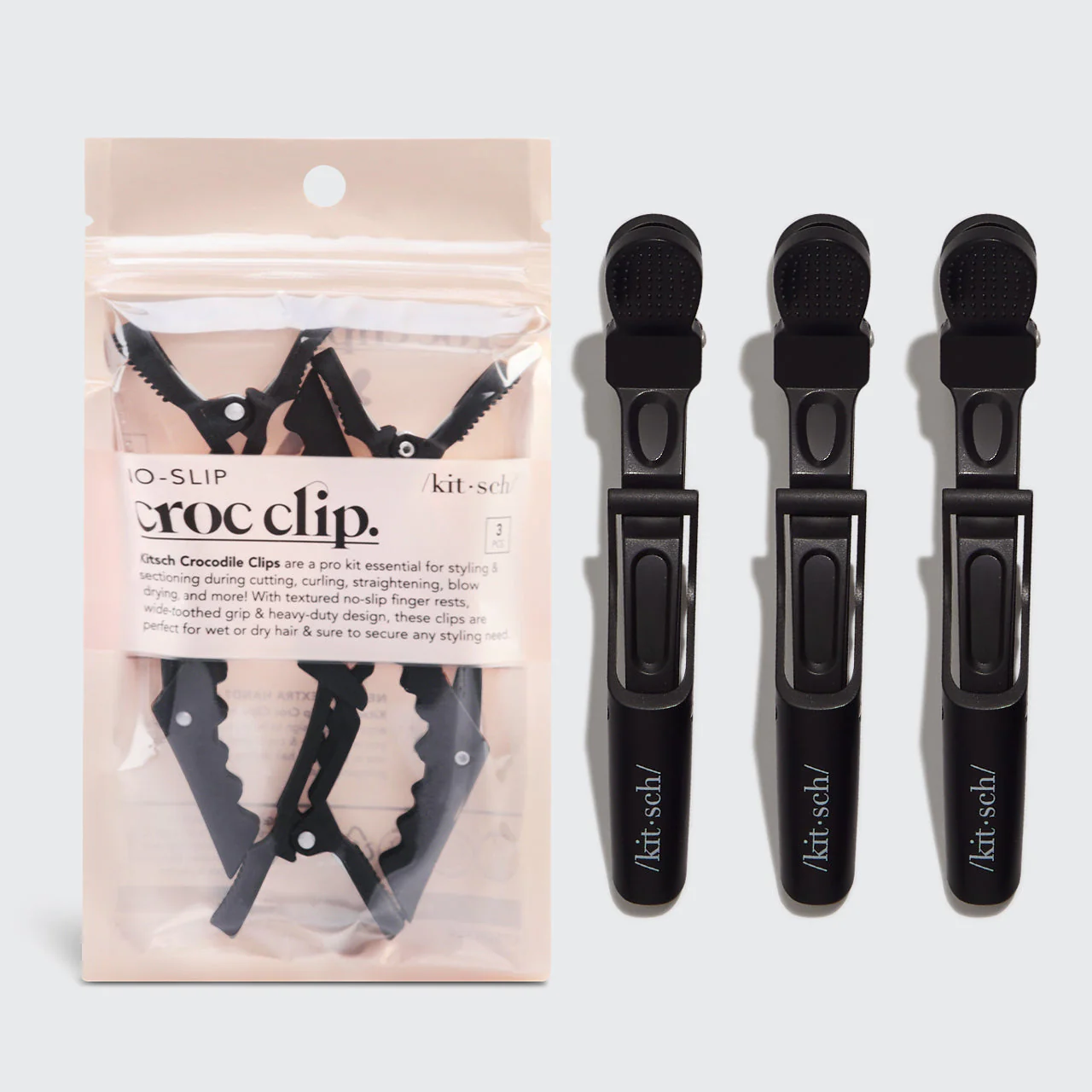 No Slip Crocodile Clip 3pc - Black - Image 5