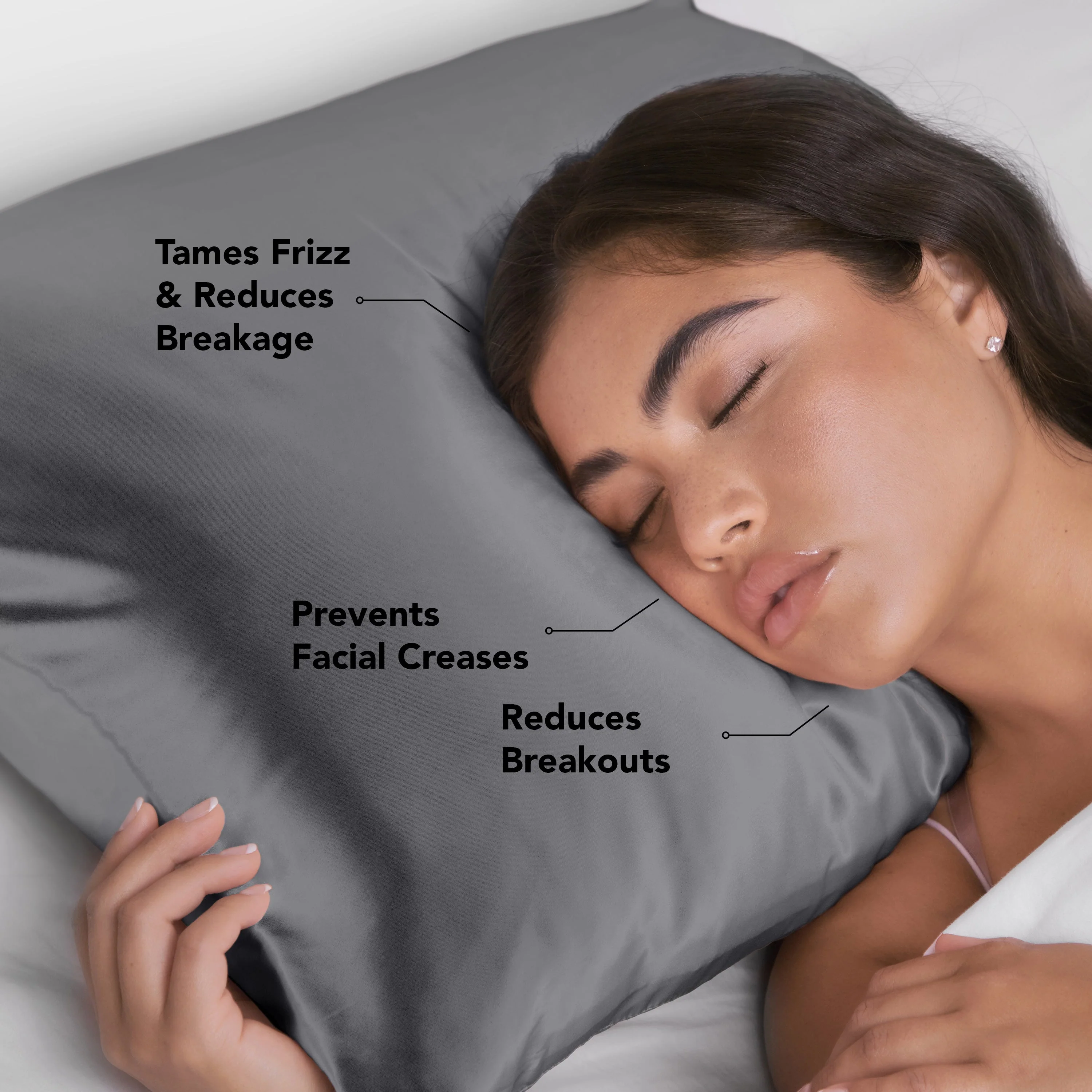 Satin Pillowcase - Charcoal Grey - Image 2