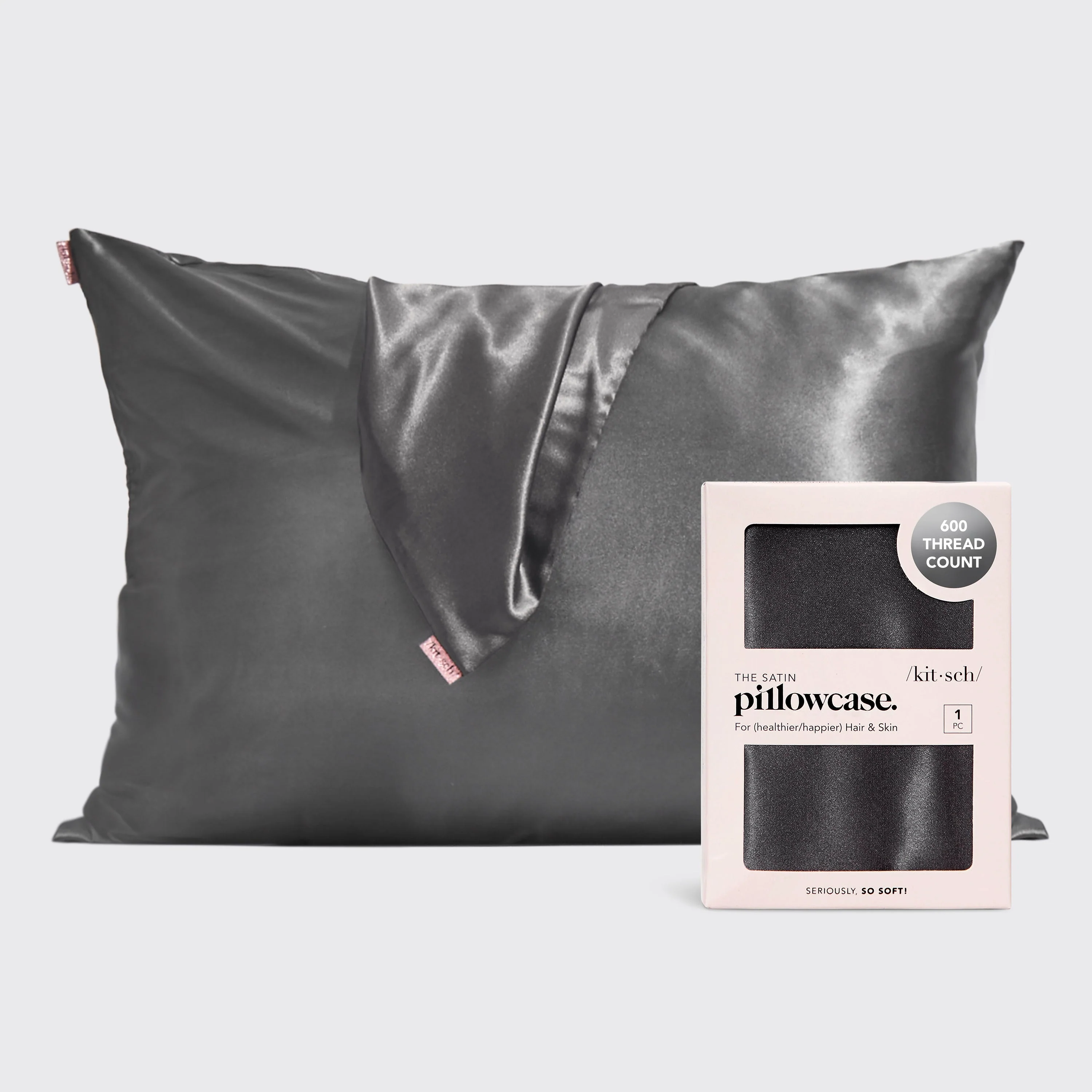 Satin Pillowcase - Charcoal Grey - Image 6