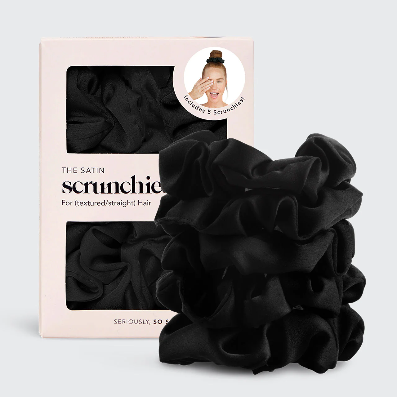Satin Sleep Scrunchies - Black - Image 5