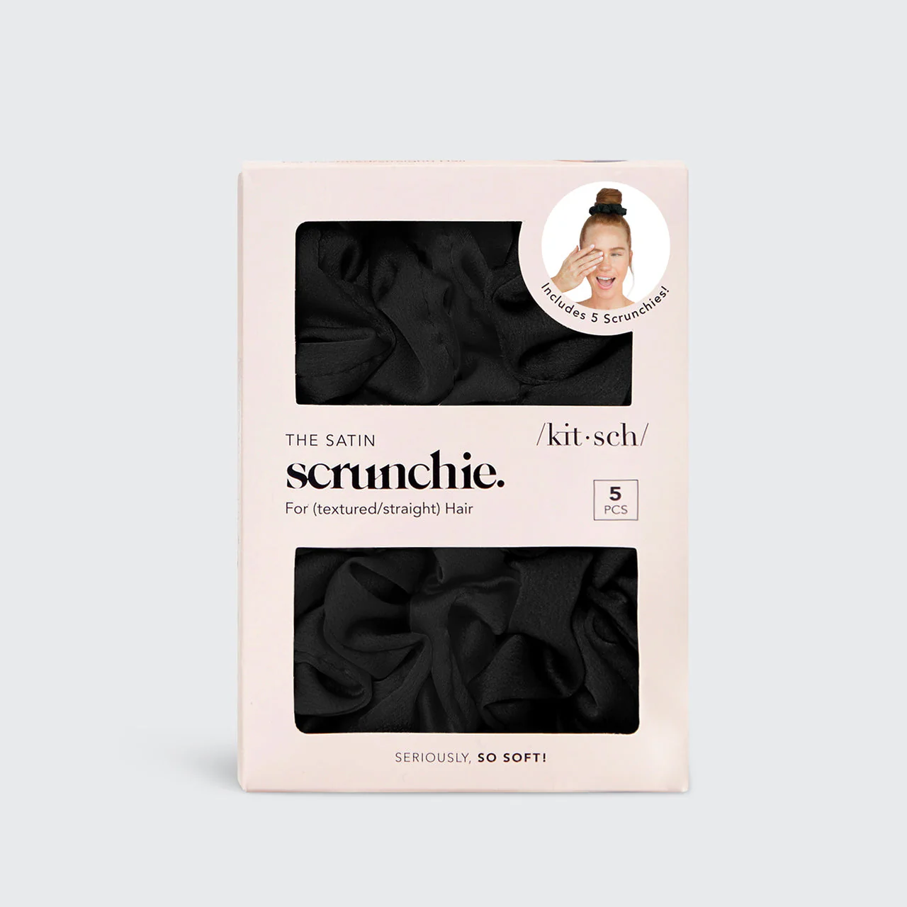 Satin Sleep Scrunchies - Black - Image 6