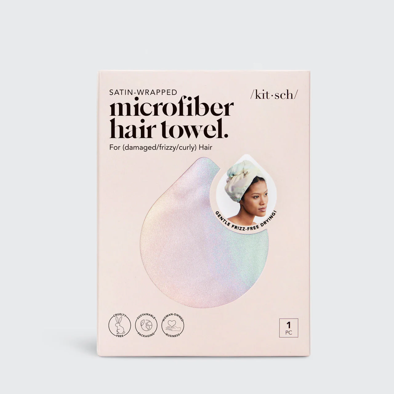 Satin-Wrapped Hair Towel - Aura - Image 3