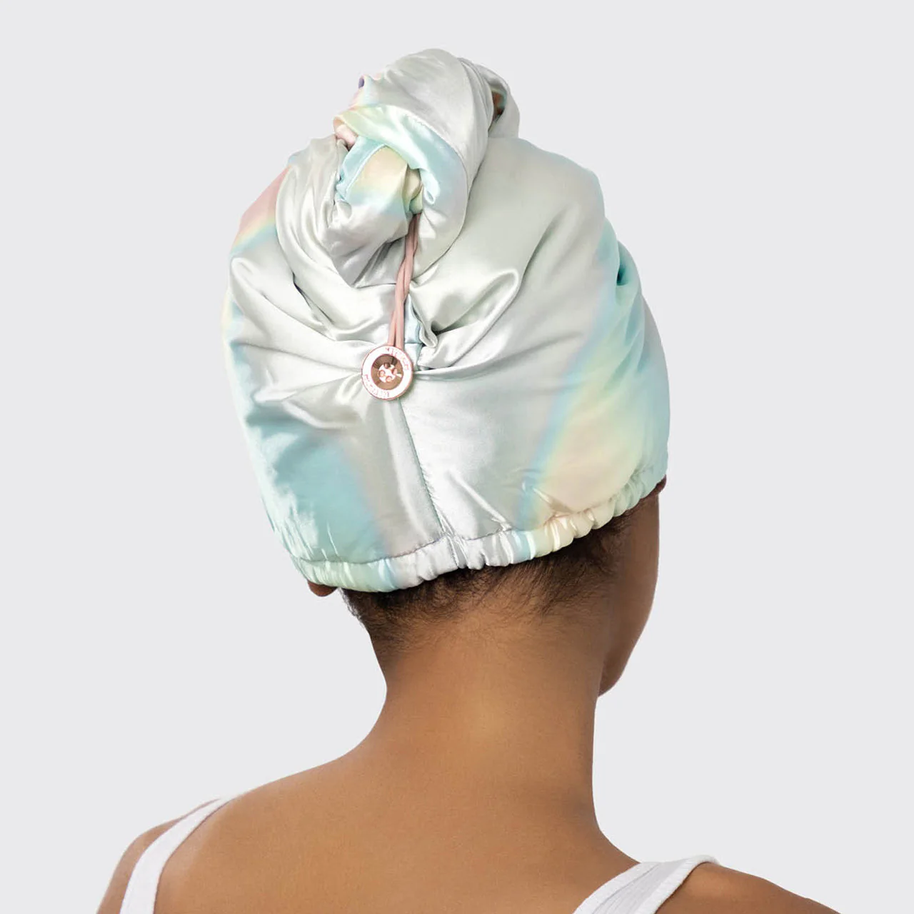 Satin-Wrapped Hair Towel - Aura - Image 5